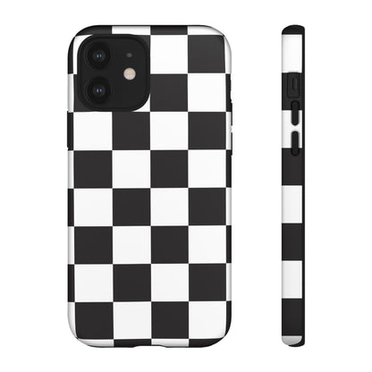 Black and White Checker iPhone Case, Stylish iPhone Cover for Teens, Holiday Gift, Unique Mobile Accessories, Tough Protection