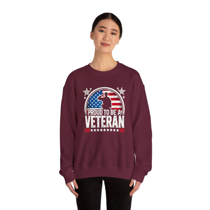 Proud Veteran Crewneck Sweatshirt, Veterans Day Gift, Military Tribute, USA Flag Apparel, Casual Comfort Wear, Gift for veteran Father