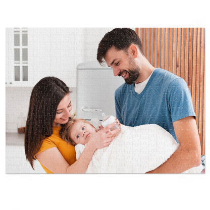 Family Photo Jigsaw Puzzle with Tin, Custom Picture Puzzle Keepsake, Personalized Family & Couples Gift