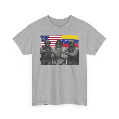 American and Venezuelan Flag Soldiers Tee, Nicolas Maduro Arrest Deportation Photo Tee T-shirt | Political Protest Graphic
