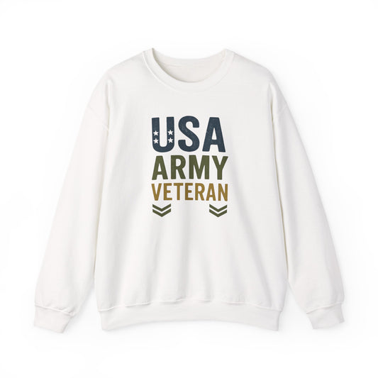 USA Army Veteran Crewneck Sweatshirt - Perfect Gift for Veterans, Military Appreciation, Sweatshirt For Navy Veteran, Patriotic Fashion