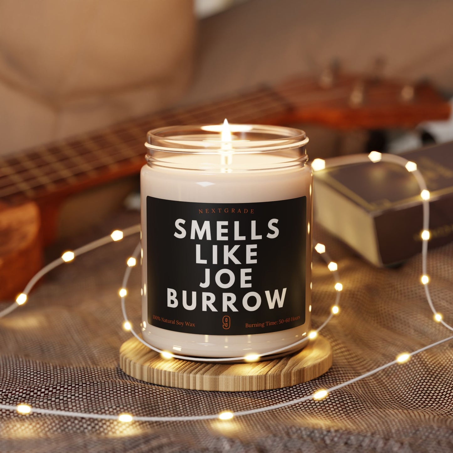 Smells Like Joe Burrow Candle - Football Themed Candle, Gift for Burrow Fan, Celebrity Prayer Candle, 9 oz Scented Candle