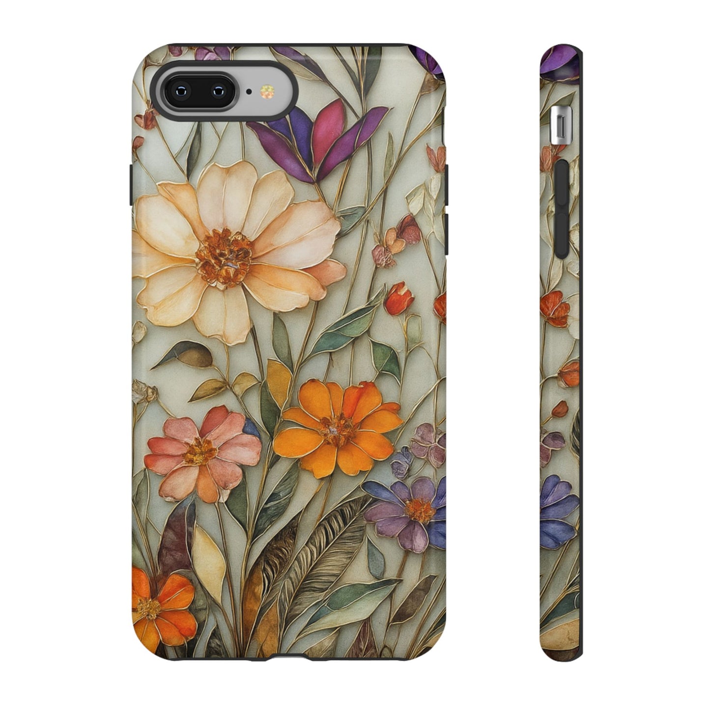 Phone case For iPhone & Samsung, Wildflower Mosaic MagSafe iPhone Case: Botanical Floral Design iPhone