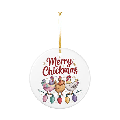 Funny  Merry Chickmas Ornament  Farmhouse Holiday Decor, Chicken Lover Gift, Hen Coop Ornament, Poultry Christmas Decoration