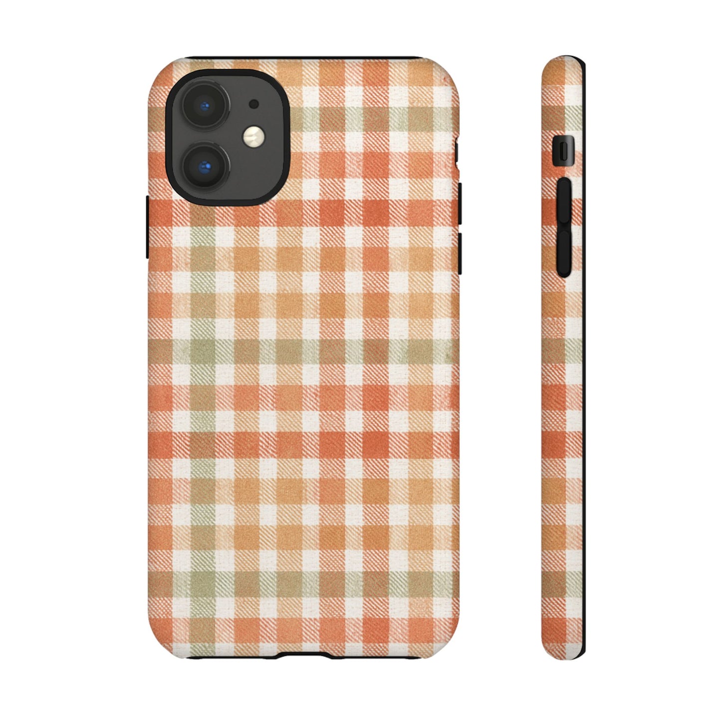 Boho Checkered Phone Case | Neutral Aesthetic Plaid Case | Retro Minimalist Check Design | iPhone Cover | Samsung Cover