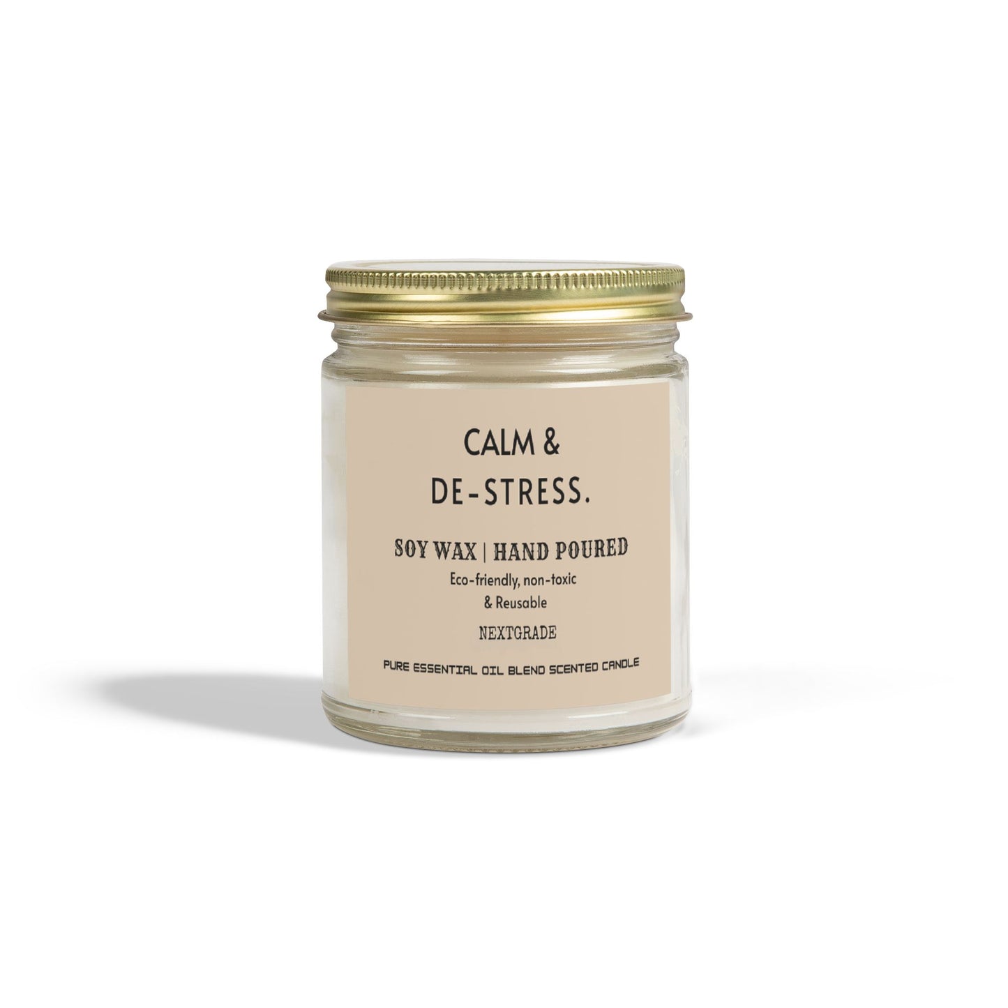 Calm And De Stress Soy Wax Candle, Candle Gift, Hand Poured Candle, Scented Candles, Coconut Apricot Wax (4oz, 9oz)