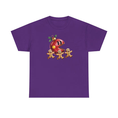 Festive Holiday Tee, Christmas Gift, Retro Video Game Shirt, Gingerbread Print, Casual Wear, Fun Holiday Apparel, Gift for her