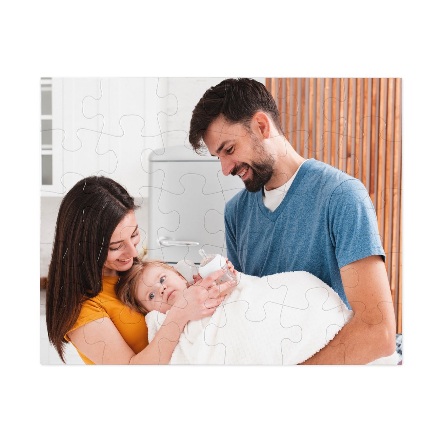 Family Photo Jigsaw Puzzle with Tin, Custom Picture Puzzle Keepsake, Personalized Family & Couples Gift
