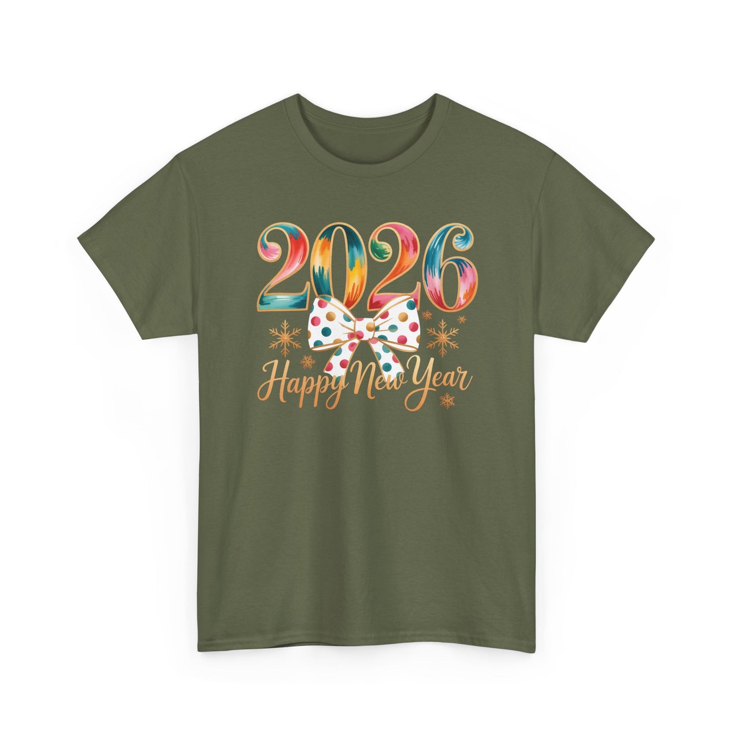2026 Happy New Year Shirt, Colorful Bow New Year Tee, New Year Outfit, Cute NYE Party T-Shirt, 2026 Celebration Graphic Tee, New Year Gift