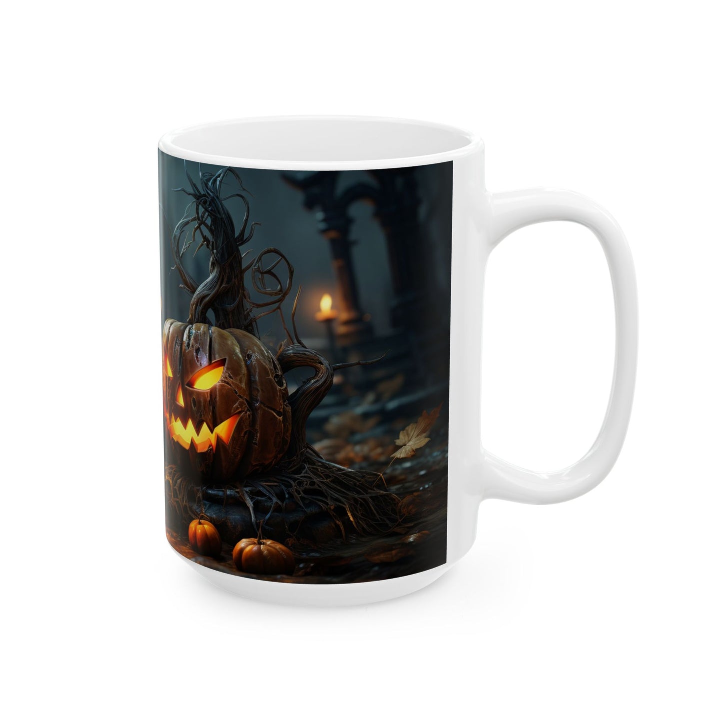 Halloween Pumpkin Ceramic Mug, Spooky Coffee Cup, Fall Decor, Gift for Halloween Lovers, Jack-O'-Lantern Mug, Seasonal Drinkware