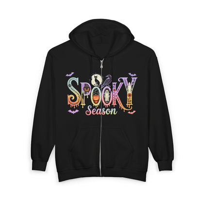 Spooky Season Full Zip Hoodie - Perfect for Halloween, Cozy Wear, Fall Fashion, Unisex Comfort, Gifting Idea