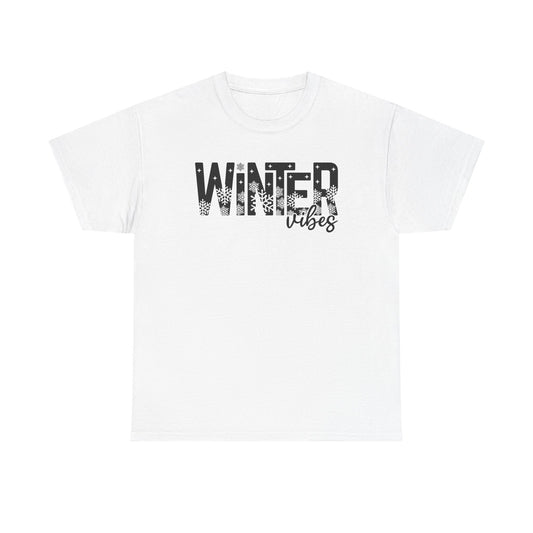 Winter Vibes T-Shirt Snowflake Winter Graphic Tee Cozy Holiday Shirt Christmas Season Shirt Cute Winter Aesthetic Tee for Women