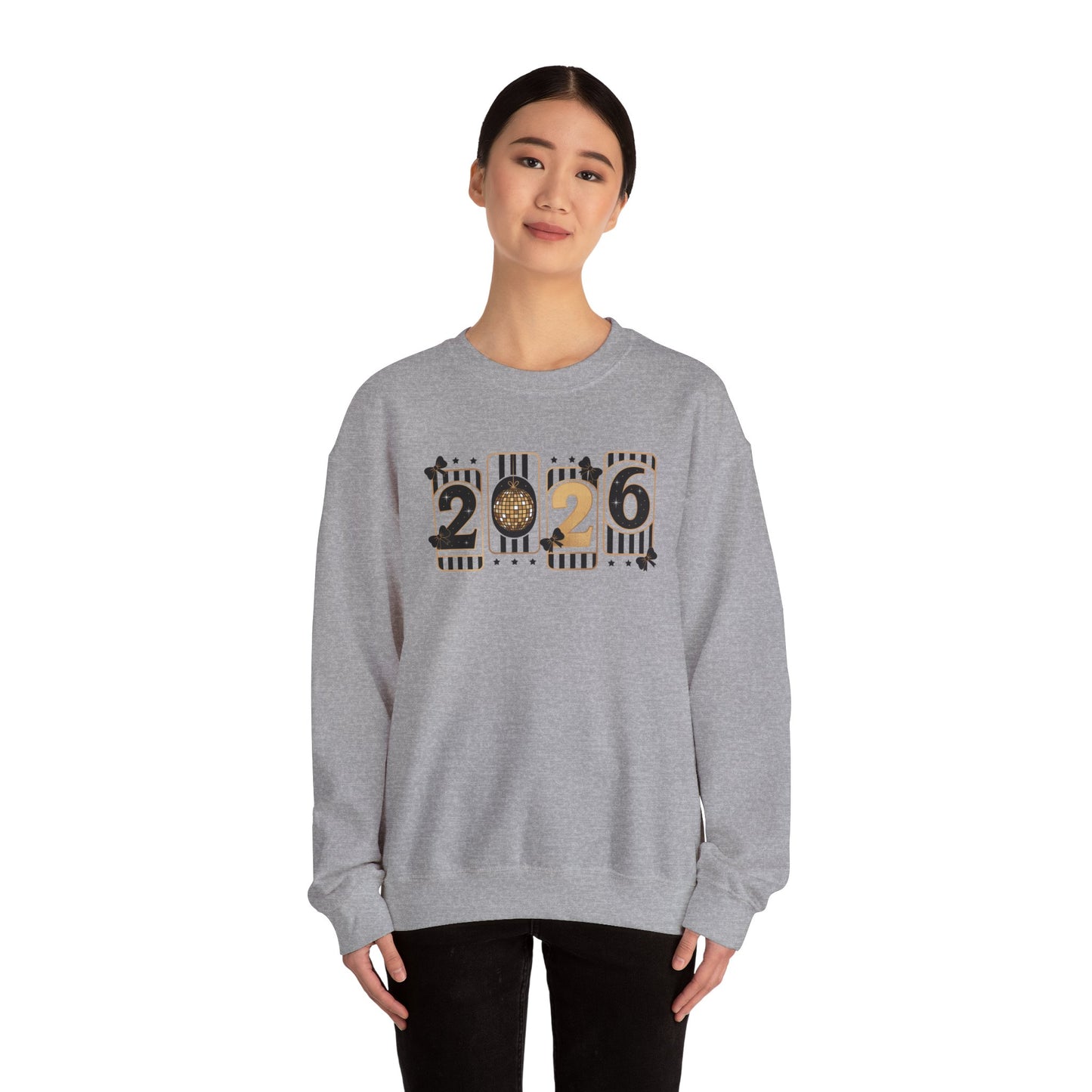 2026 New Year Sweatshirt, Black & Gold New Years Crewneck, Happy New Year 2026 Shirt, Retro Party Sweatshirt, Womens New Year Gift