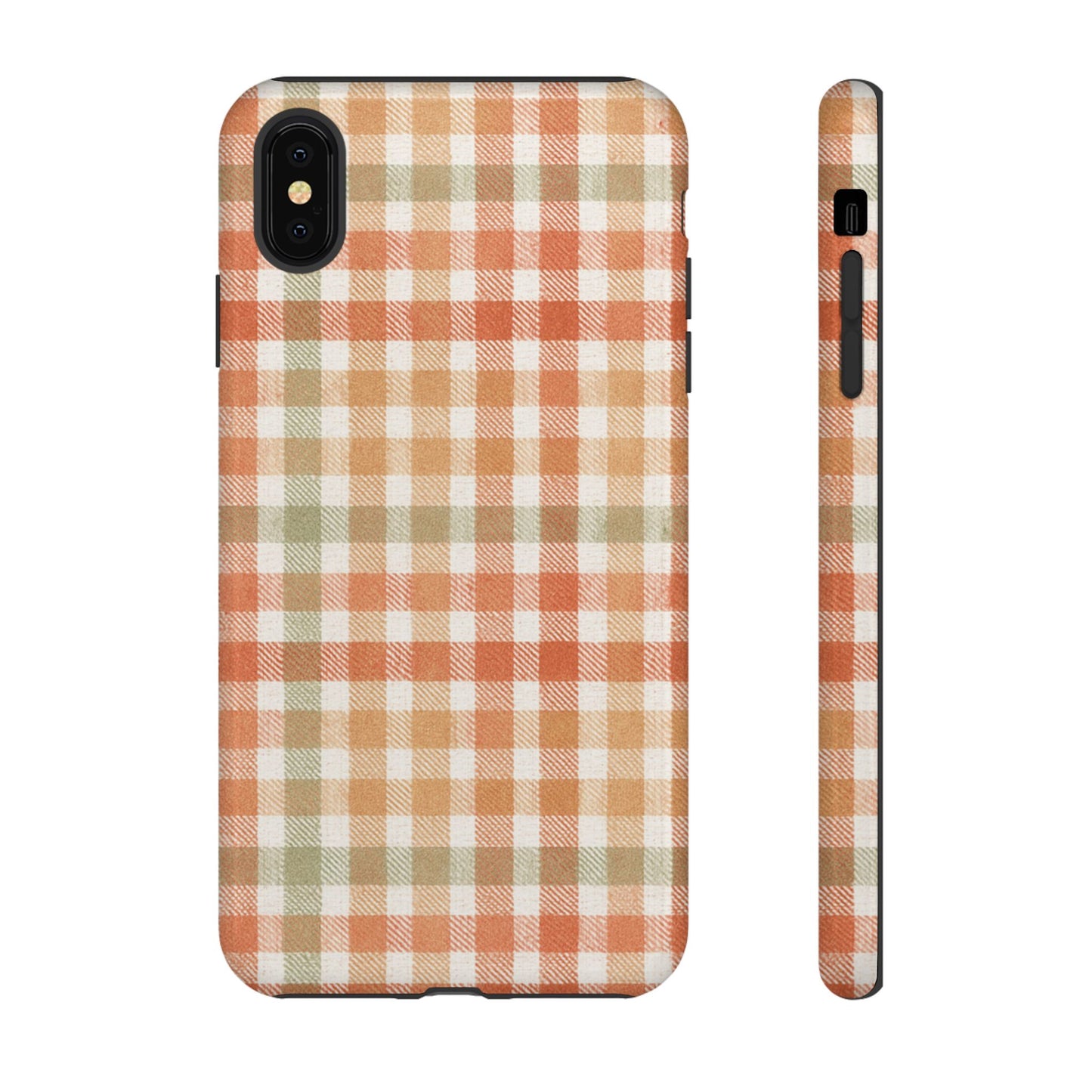 Boho Checkered Phone Case | Neutral Aesthetic Plaid Case | Retro Minimalist Check Design | iPhone Cover | Samsung Cover
