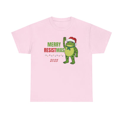 Merry Resistmas 2025 Tee, Funny Holiday T-Shirt, Christmas Gift, Unisex Cotton Top, Trendy Party Apparel, 2025 Celebratory Wear