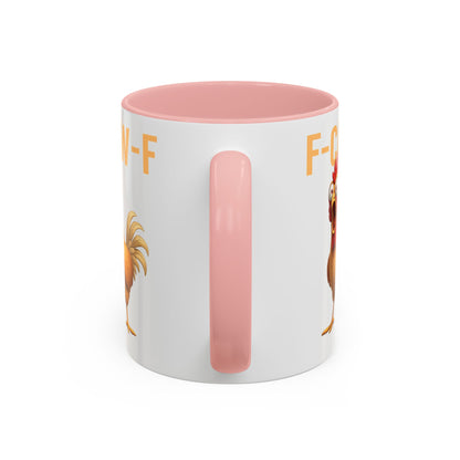 Funny Rooster Mug F-CAW-F Chicken Coffee Mug, Adult Humor Farm Animal Cup, Chicken Meme Mug, Gag Gift 11oz 15oz