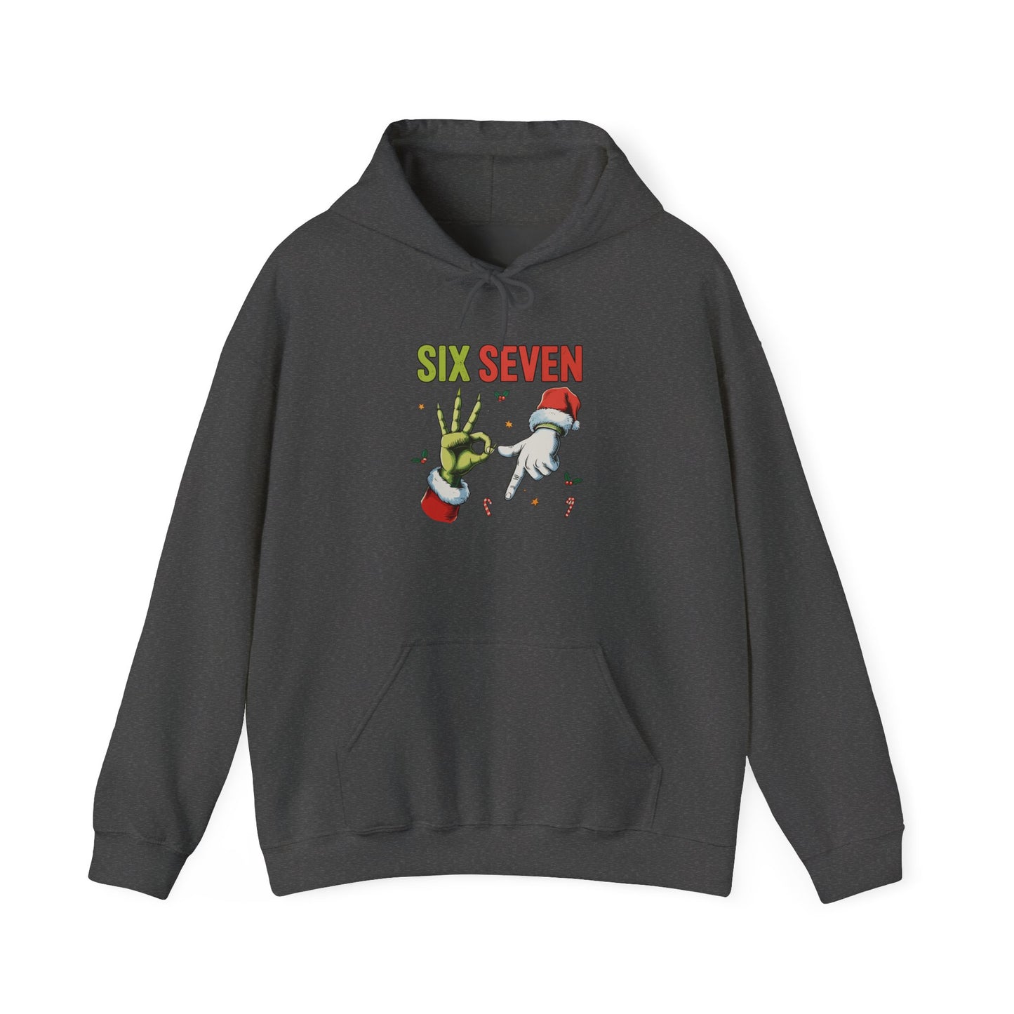 Funny Six Seven Christmas Hoodie | Santa Hands Holiday Pullover | Unisex Cozy Christmas Sweatshirt | Funny Holiday Gift for Men Women