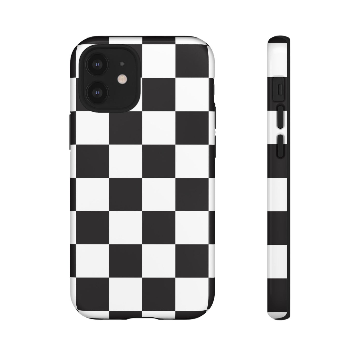 Black and White Checker iPhone Case, Stylish iPhone Cover for Teens, Holiday Gift, Unique Mobile Accessories, Tough Protection