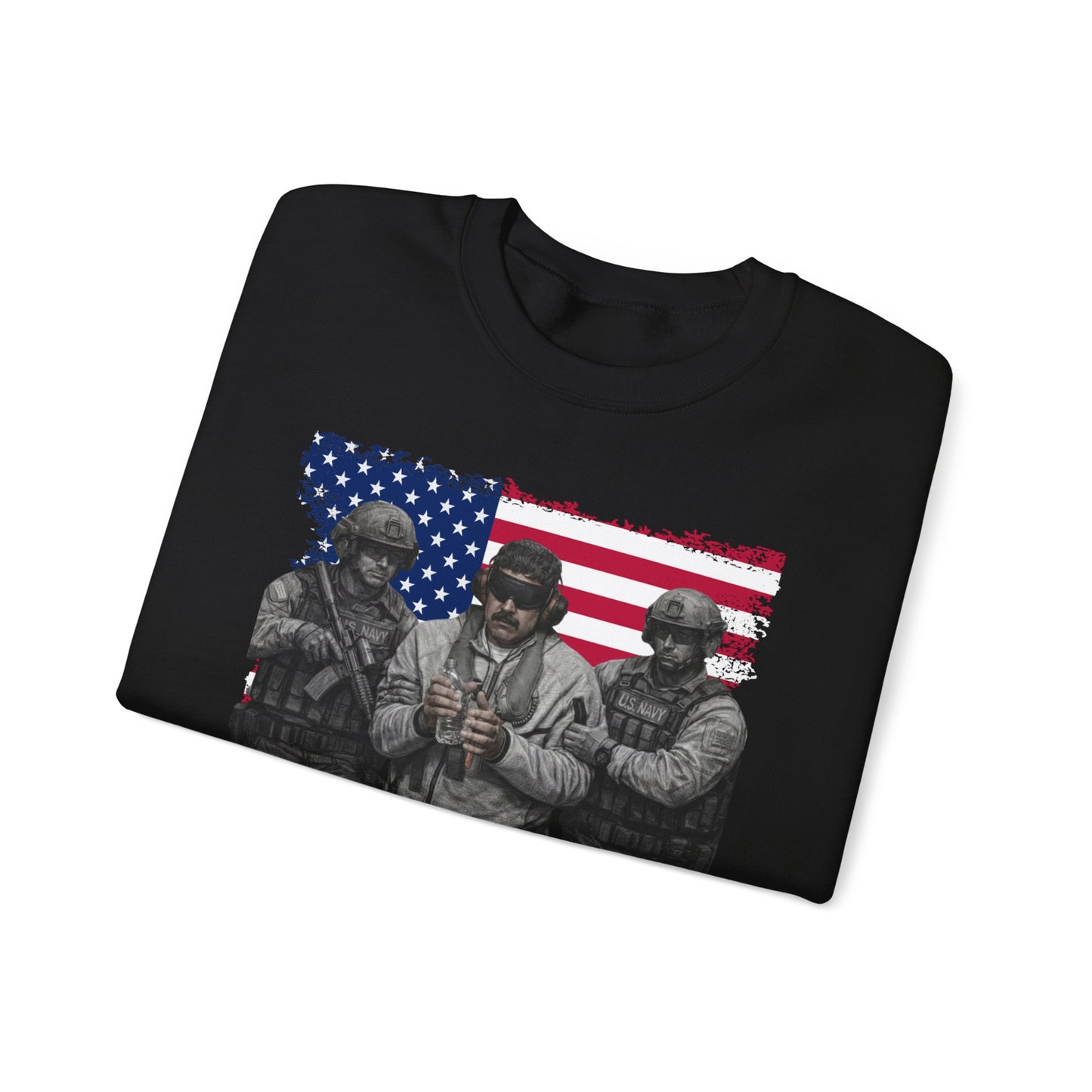 Maduro Captured 2026 Venezuela Libre Sweatshirt, Patriotic Military Graphic Crewneck, American Flag Soldier Tribute, Support Pullover