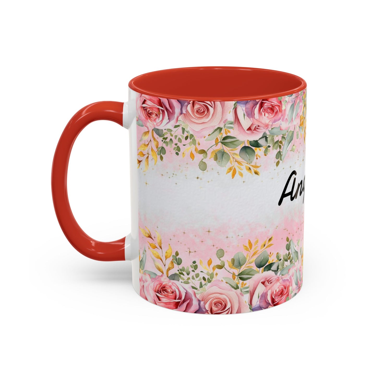 Personalized Floral Accent Coffee Mug, Custom Gift for Her, Birthday Mug, Floral Drinkware, Mother's Day Gift