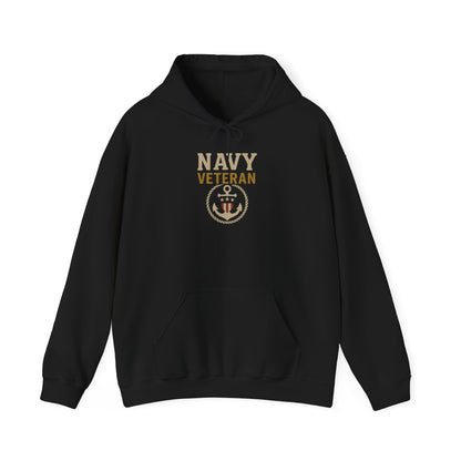 Navy Veteran Hoodie | Patriotic US Navy Hooded Sweatshirt with Anchor | Veteran Gift for Men & Women | Military Pride Apparel