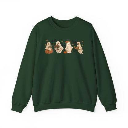 Ghostly Friends Crewneck Sweatshirt, Halloween Ghost Sweatshirt, Halloween Sweatshirt, Unisex Sweatshirt, Cozy Crewneck, Fall Fashion