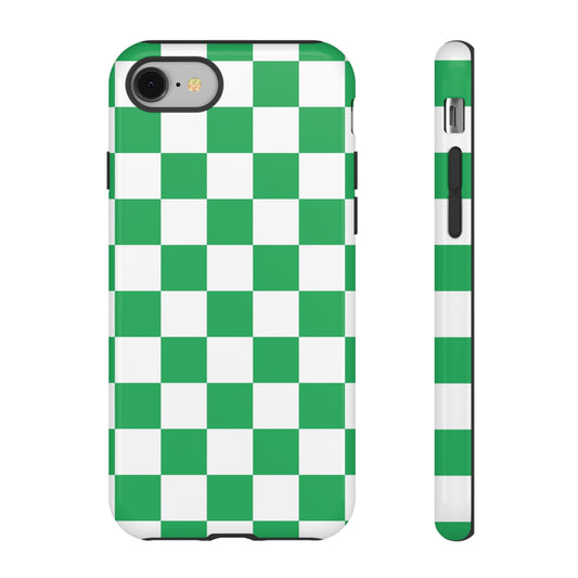 Green Checkerboard Phone Case, iPhone 17 Pro, 17, 16, 15, 14, 13, 12, 11, X, XR, XS MAX, Mobile Cover, Gift for Students, Phone Accessory