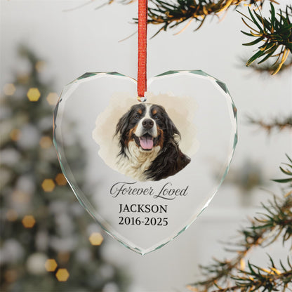 Personalized Dog Memorial Ornament, Dog Photo Ornament, Pet Memorial Gifts, Dog Christmas Ornaments, Dog Loss Keepsake, Forever Loved