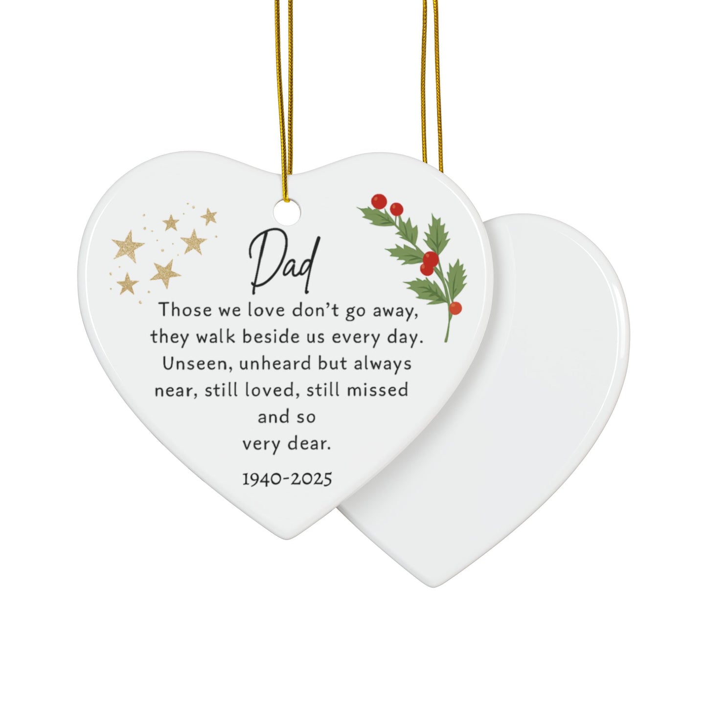 Christmas Memorial Ornament Personalised Christmas Remembrance In Loving Memory Dad Those We Love