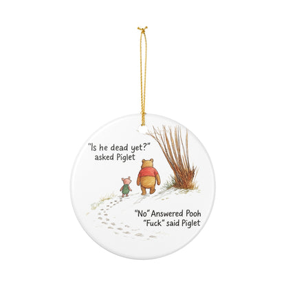 Is He Dead Yet? Ornament, Anti Trump Protest Keepsake, Dark Political Humor Gift, Funny Satire Christmas Ornament | Ceramic Statement Decor
