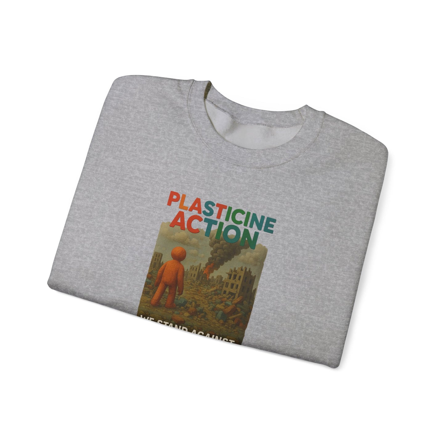 We stand against Genocide Crewneck Sweatshirt, Vintage Style, Sustainability Statement, Unisex Gift, Ethical Fashion, Activism Apparel