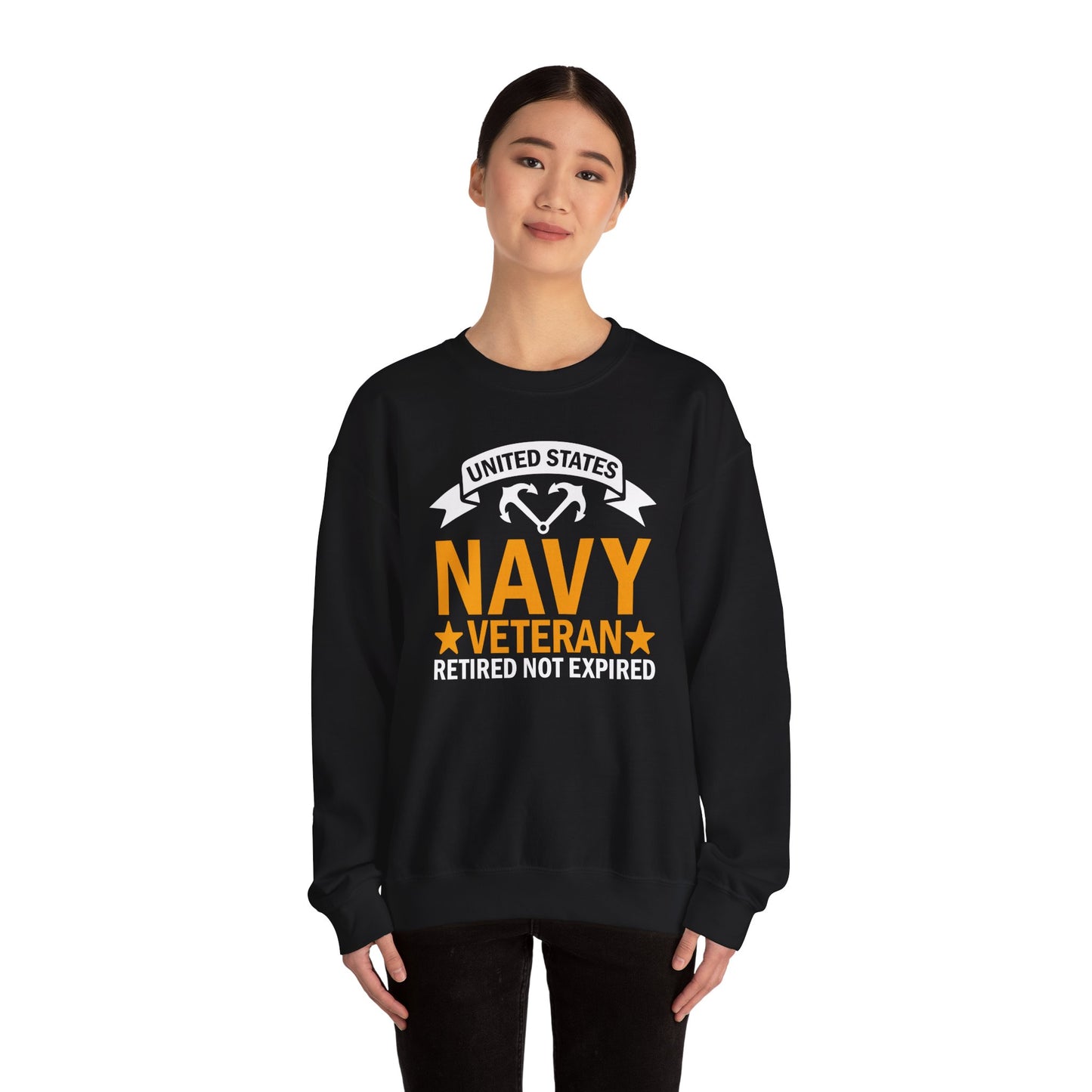 Navy Veteran Crewneck Sweatshirt, Military Pride Sweater,  Gift for Veterans, Retirement Gift, Casual Comfort Wear, Gift for mom