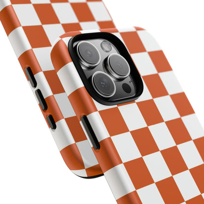 Checkered Phone Case, Checkered Phone Case - iPhone 17 16 15 14 13 12 11 Pro Max  - Trendy Black and Brown Checkerboard