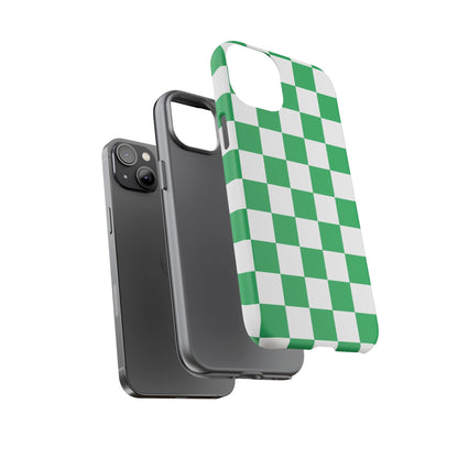 Green Checkerboard Phone Case, iPhone 17 Pro, 17, 16, 15, 14, 13, 12, 11, X, XR, XS MAX, Mobile Cover, Gift for Students, Phone Accessory