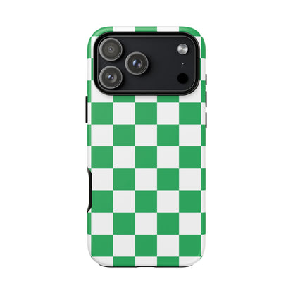Green Checkerboard Phone Case, iPhone 17 Pro, 17, 16, 15, 14, 13, 12, 11, X, XR, XS MAX, Mobile Cover, Gift for Students, Phone Accessory