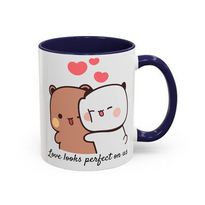 Personalized Dudu Bubu Mug | Cute Bear Coffee Cup | Color Handle Mug | Birthday Christmas Gift | Funny Mug for Her Him Valentine Gift