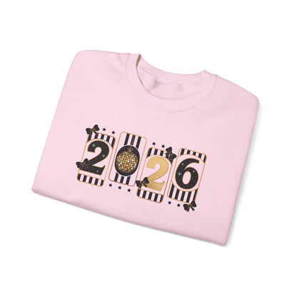 2026 New Year Sweatshirt, Black & Gold New Years Crewneck, Happy New Year 2026 Shirt, Retro Party Sweatshirt, Womens New Year Gift