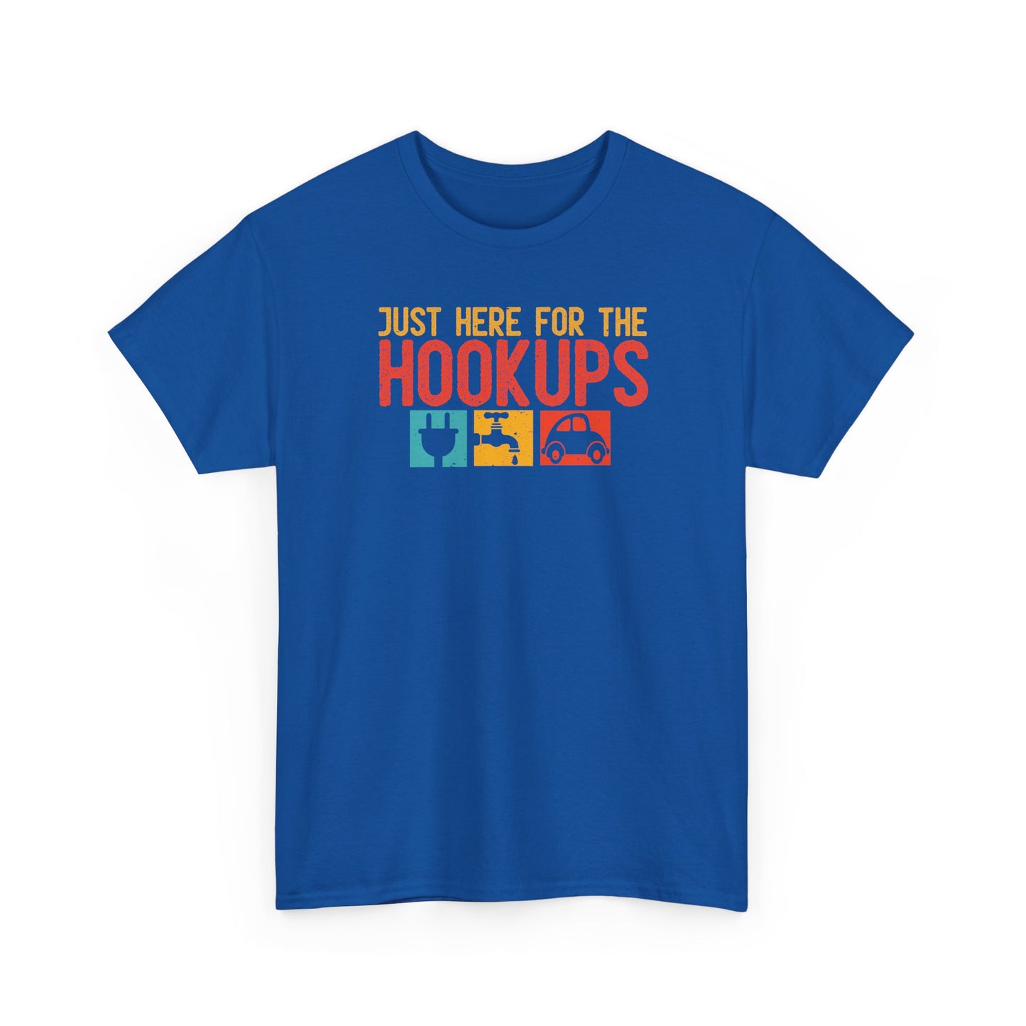 Just Here For The Hookups Shirt, Camping Fishing T-Shirt, Funny RV Camper Tee, Outdoors Graphic Tee, Campfire Gift for Men Women