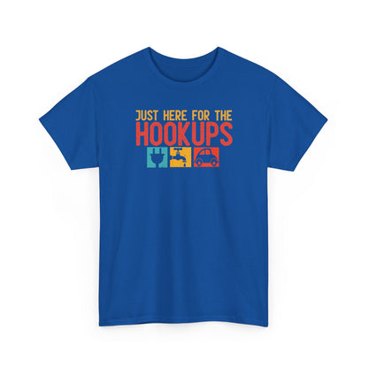 Just Here For The Hookups Shirt, Camping Fishing T-Shirt, Funny RV Camper Tee, Outdoors Graphic Tee, Campfire Gift for Men Women