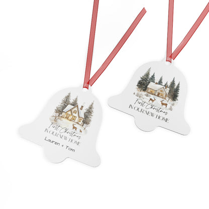 Personalized Christmas Ornaments, First Christmas in Our New Home, Ceramic Christmas Decor, Gift for Couples, Family Keepsake