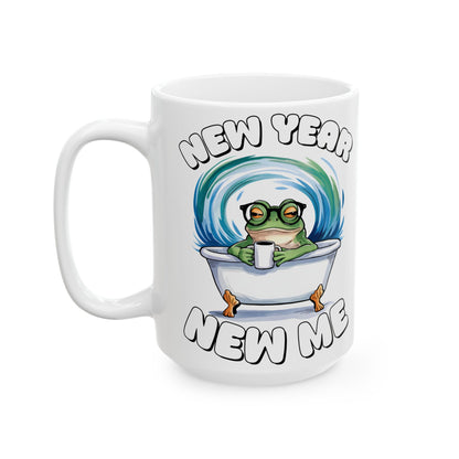 New Year New Me Frog Mug, Funny Frog Coffee Cup, New Year Gift 2026, Cute Frog in Bathtub Mug, Morning Coffee Lover Gift, Cozy Frog Meme Mug