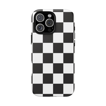 Black and White Checker iPhone Case, Stylish iPhone Cover for Teens, Holiday Gift, Unique Mobile Accessories, Tough Protection