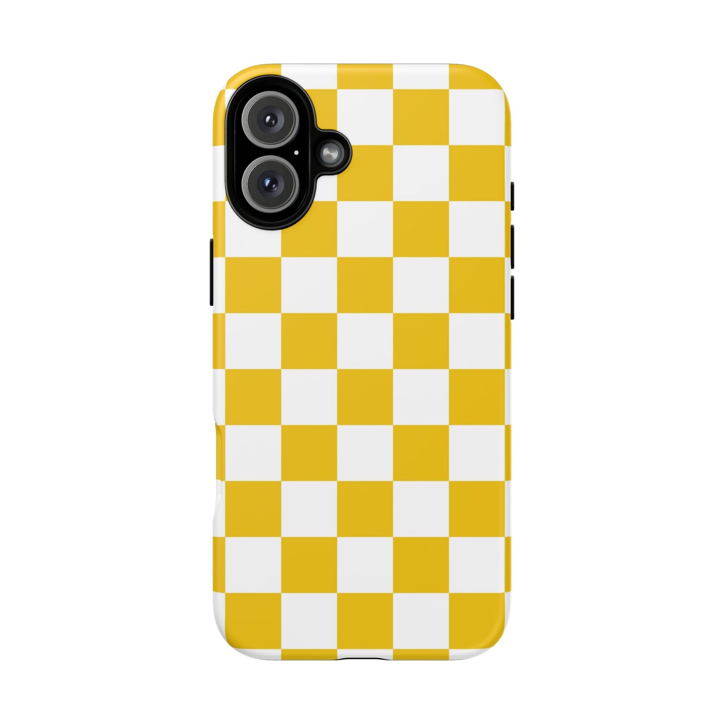 Yellow Checkered Phone Case - iPhone 17 Pro, 17, 16, 15, 14, 13, 12, 11, X, XR, XS MAX, Gift for Friends