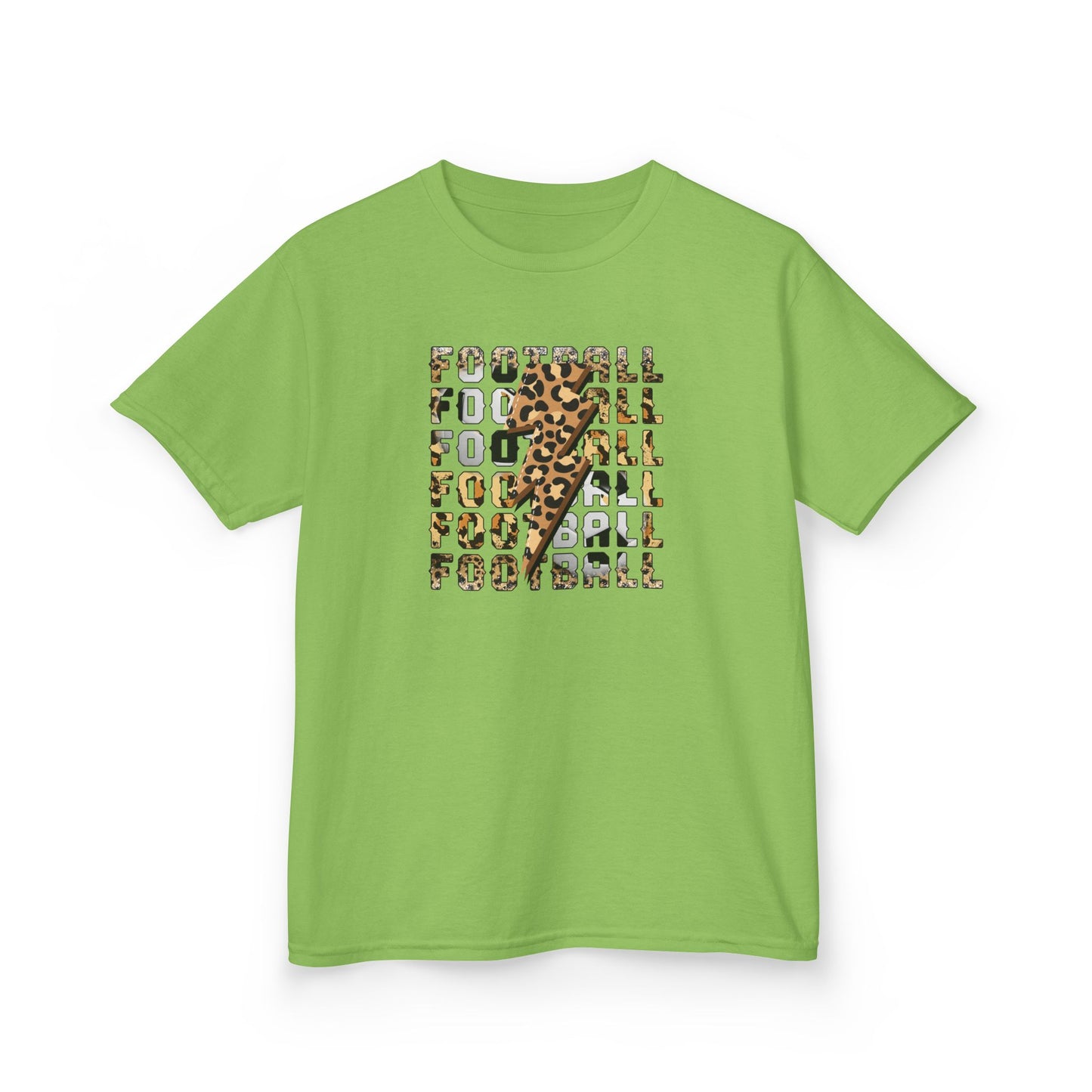 Leopard Lightning Football Kids T-Shirt, Youth Football Graphic Tee, Bold Game Day Shirt for Boys and Girls, Football world Cup  2026 shirt