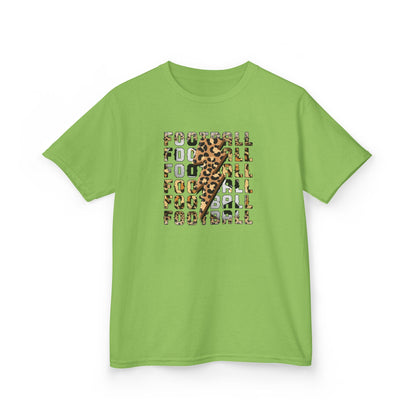 Leopard Lightning Football Kids T-Shirt, Youth Football Graphic Tee, Bold Game Day Shirt for Boys and Girls, Football world Cup  2026 shirt