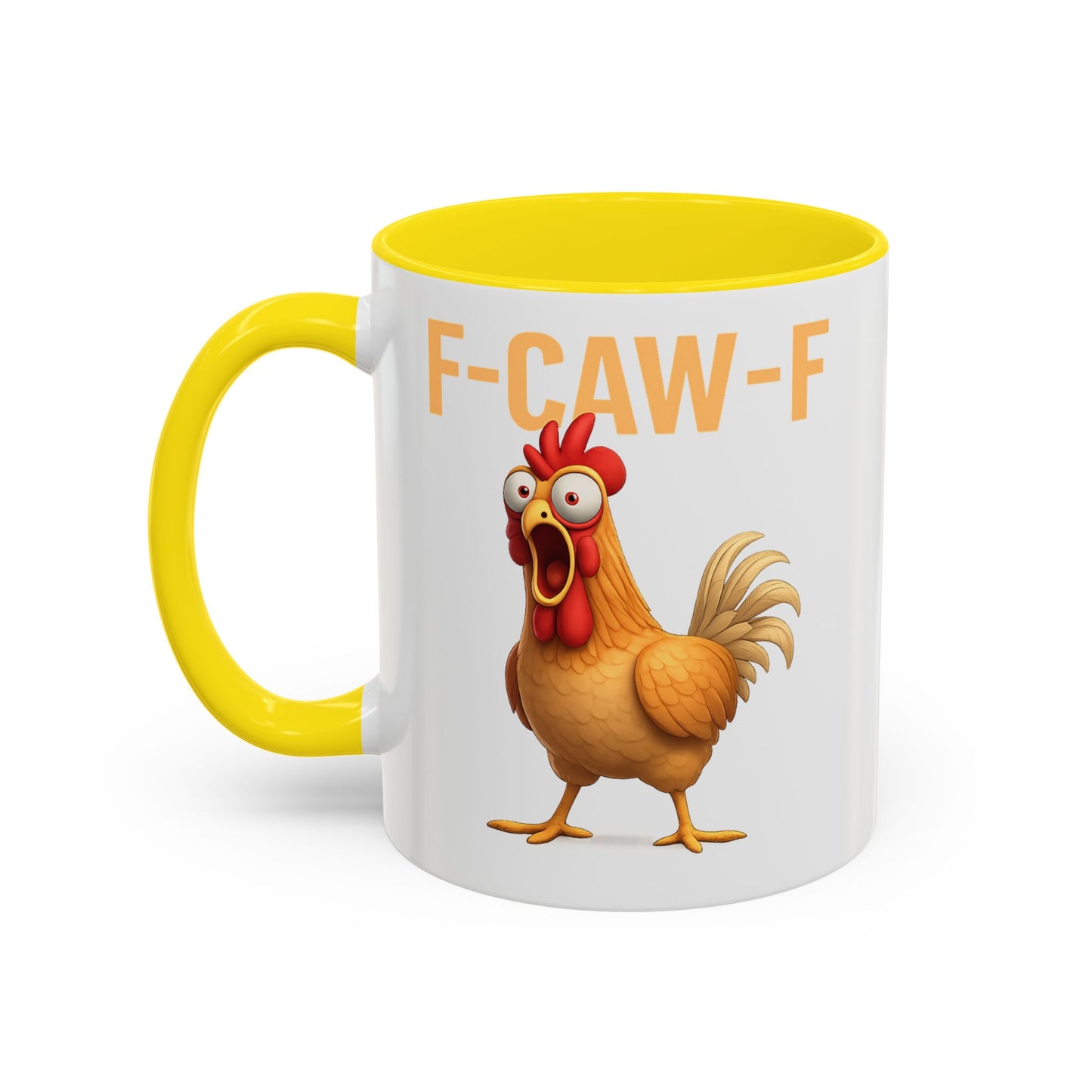Funny Rooster Mug F-CAW-F Chicken Coffee Mug, Adult Humor Farm Animal Cup, Chicken Meme Mug, Gag Gift 11oz 15oz