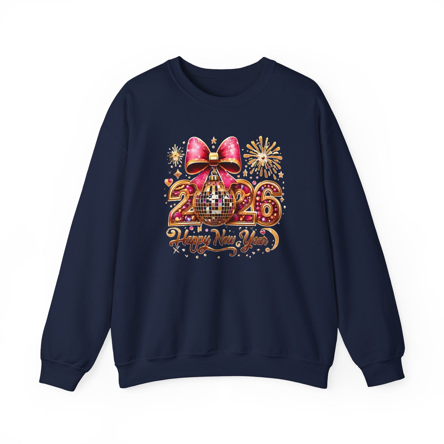 Happy New Year 2026, Trendy New Years, Red And Gold Sequins Glitter Faux Sparkly New Year Shirt, Hello 2026