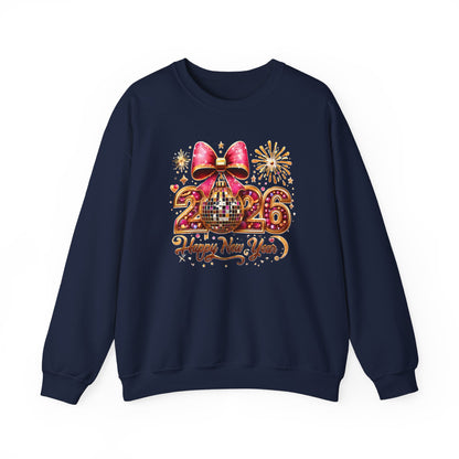 Happy New Year 2026, Trendy New Years, Red And Gold Sequins Glitter Faux Sparkly New Year Shirt, Hello 2026