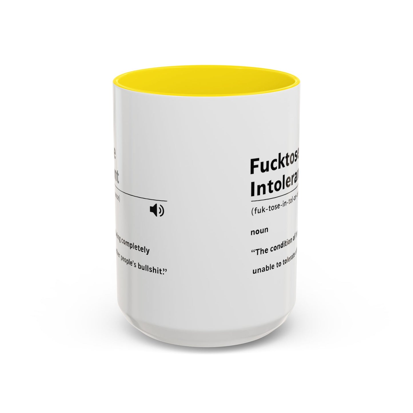 Fucktose Intolerant Definition Mug, Funny Accent Coffee Mug 11oz 15oz, Sarcastic Adult Humor Mug, Gag Gift for Friends