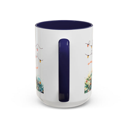 Personalized Festive Cat Accent Coffee Mug, Holiday, Christmas, Unique Gift, Home Decor, Cute Cat Lovers, Christmas Day Gift